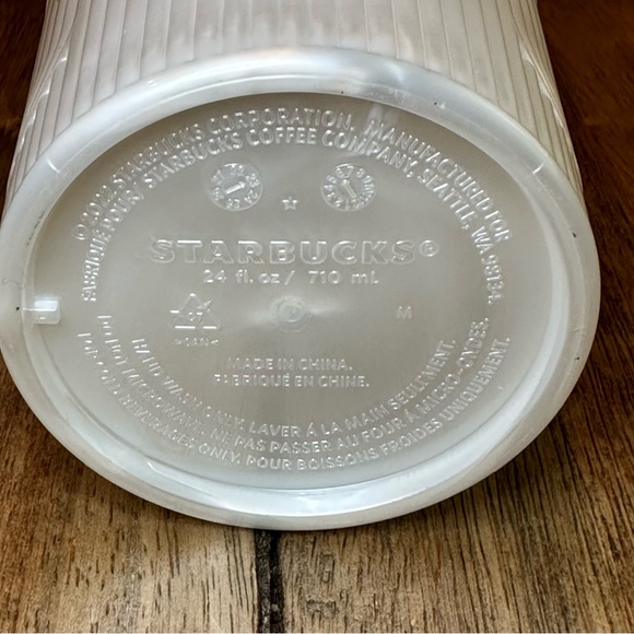 Starbucks Spring 2023 White Pearl Opalescent Siren Mermaid 24 oz Cold Cup - Picture 8 of 8